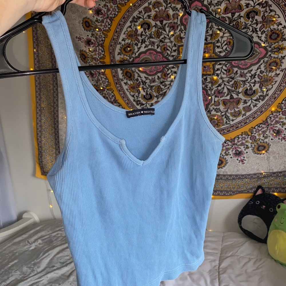 | Blue Cropped Tank Top |
